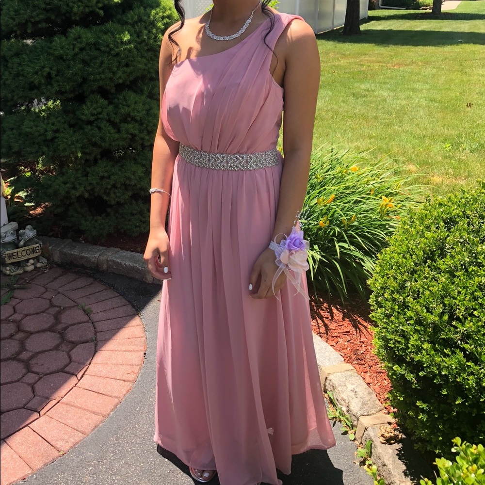 One shoulder dress (includes matching shawl)